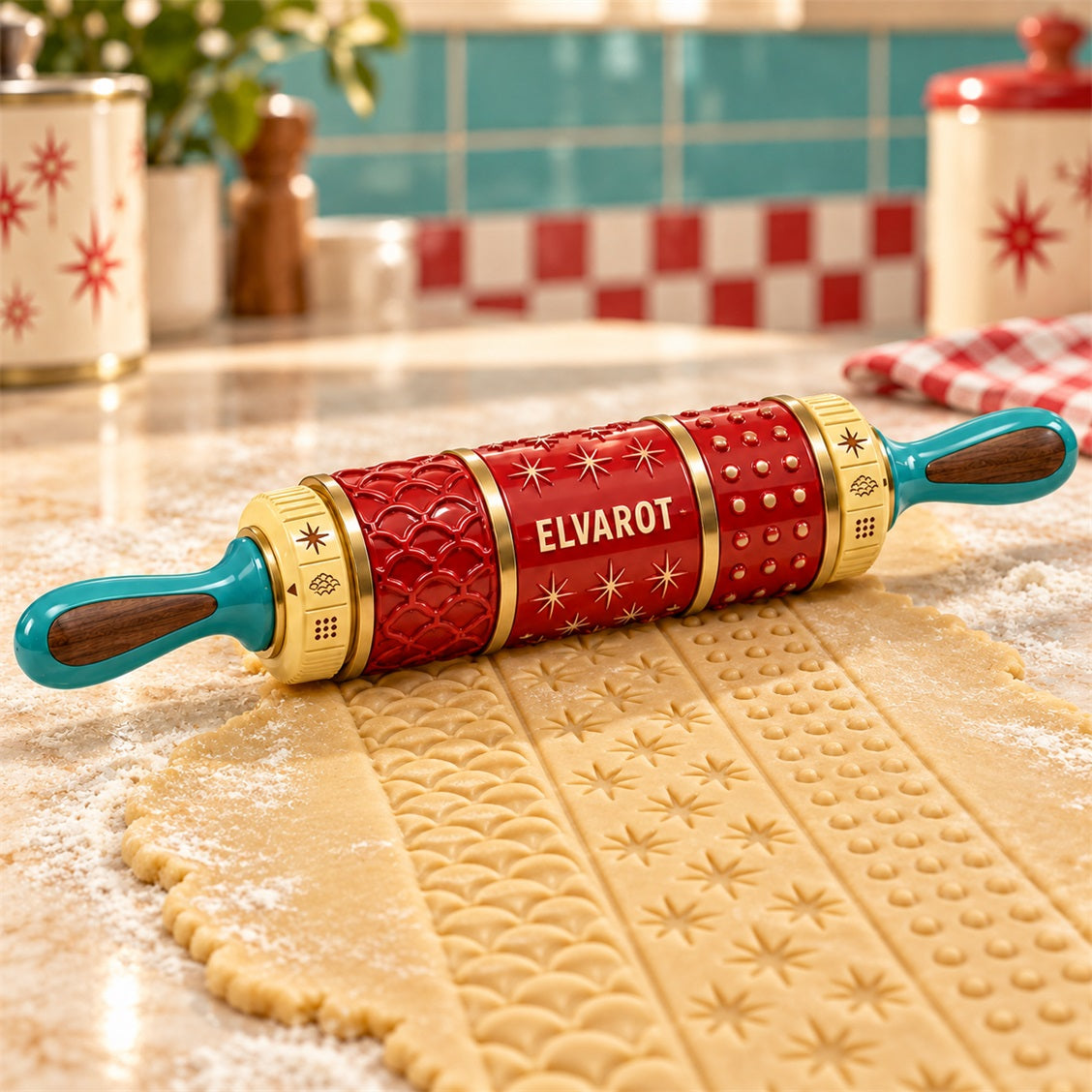 Elvarot Patterned Embossing Rolling Pin - secondary product or use view