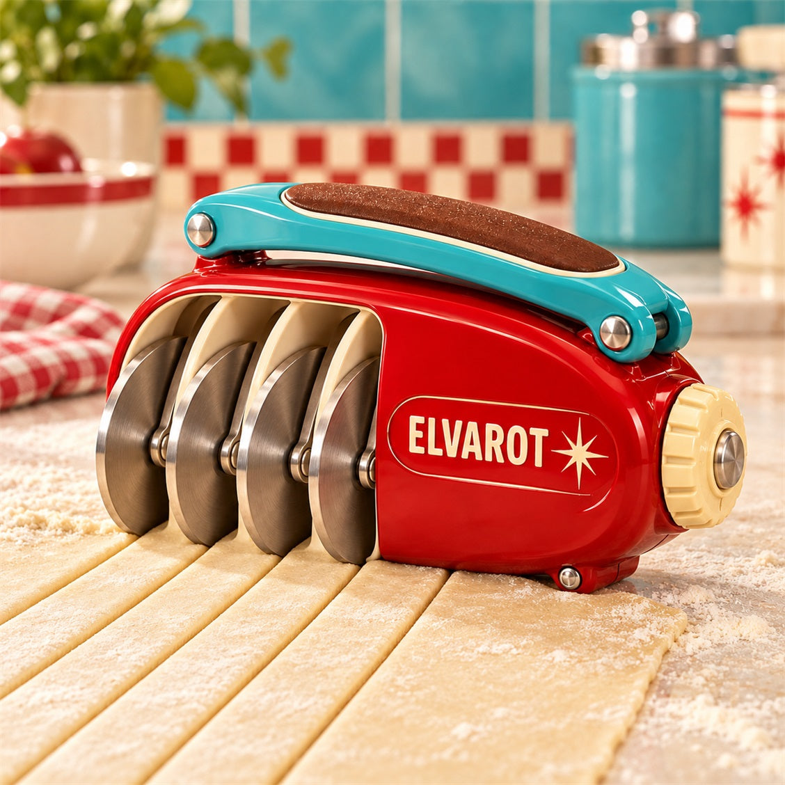 Elvarot Multi-Wheel Dough Strip Cutter - secondary product or use view