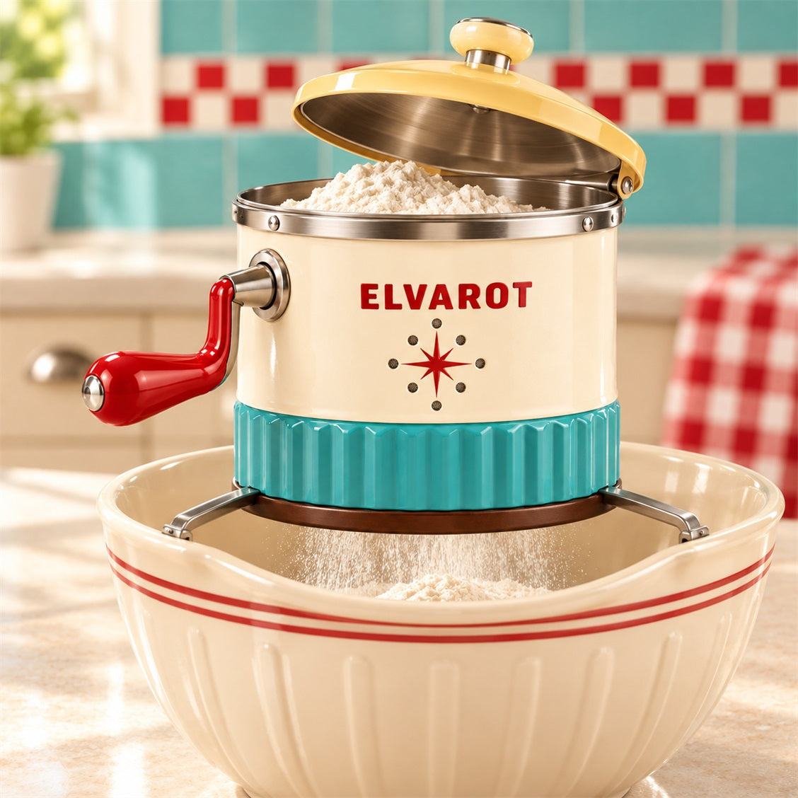 Elvarot Hand-Crank Flour Sifter - secondary product or use view